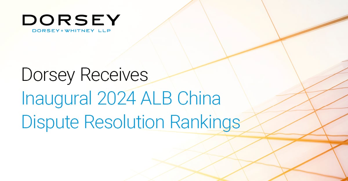 2024 ALB China Dispute Resolution Rankings