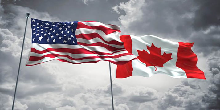 USA Canada Flags